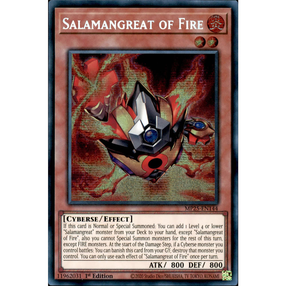 Salamangreat of Fire MP25-EN144 Yu-Gi-Oh! Card from the Mega Tin 2025 Mega Pack Set