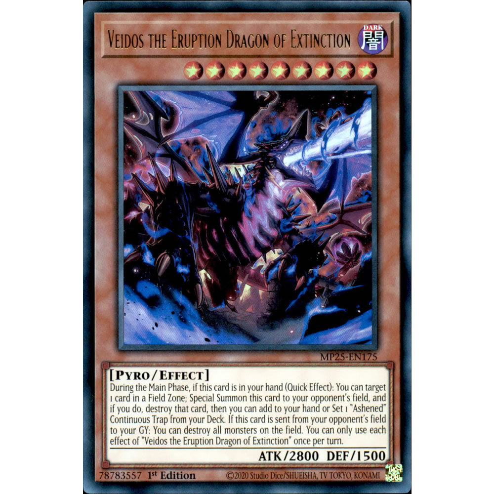 Veidos the Eruption Dragon of Extinction MP25-EN175 Yu-Gi-Oh! Card from the Mega Tin 2025 Mega Pack Set