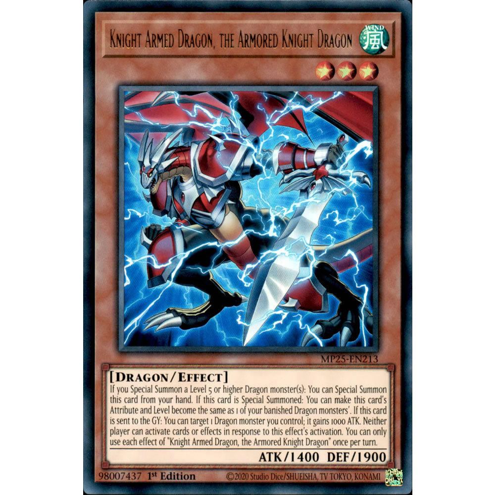 Knight Armed Dragon, the Armored Knight Dragon MP25-EN213 Yu-Gi-Oh! Card from the Mega Tin 2025 Mega Pack Set