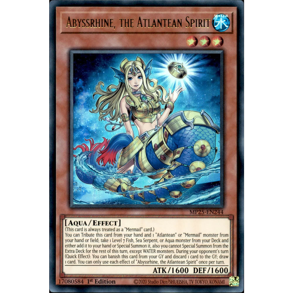 Abyssrhine, the Atlantean Spirit MP25-EN244 Yu-Gi-Oh! Card from the Mega Tin 2025 Mega Pack Set