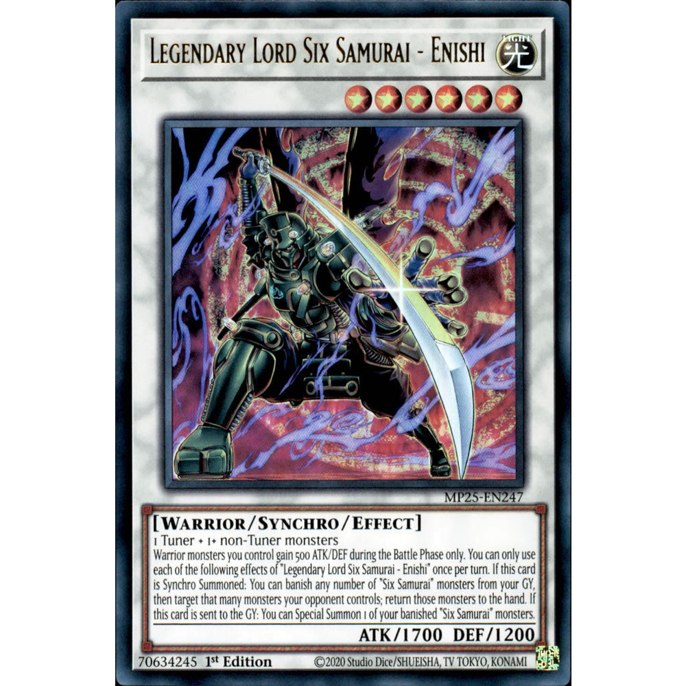 Legendary Lord Six Samurai - Enishi MP25-EN247 Yu-Gi-Oh! Card from the Mega Tin 2025 Mega Pack Set