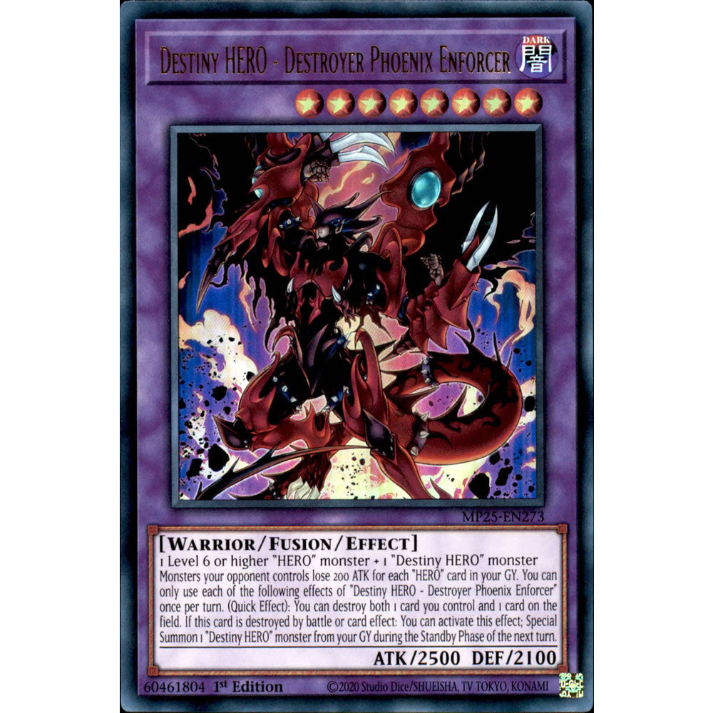 Destiny HERO - Destroyer Phoenix Enforcer MP25-EN273 Yu-Gi-Oh! Card from the Mega Tin 2025 Mega Pack Set