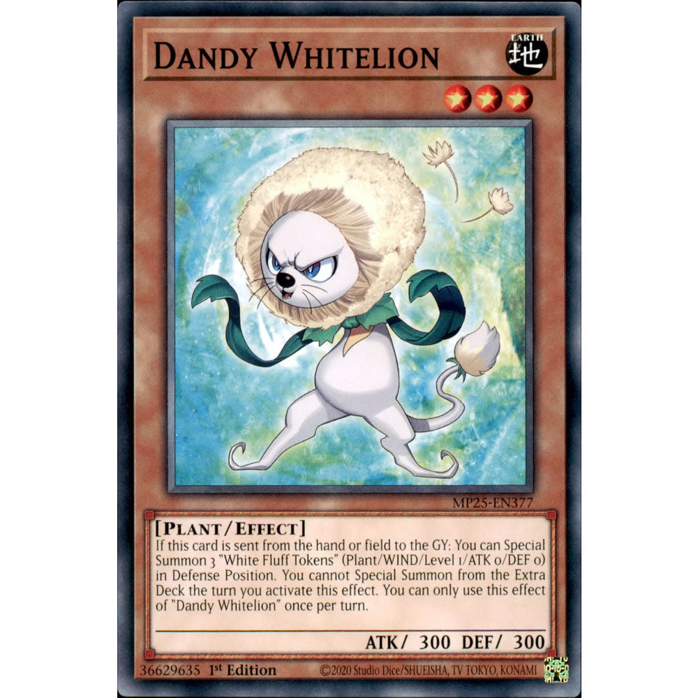 Dandy Whitelion MP25-EN377 Yu-Gi-Oh! Card from the Mega Tin 2025 Mega Pack Set