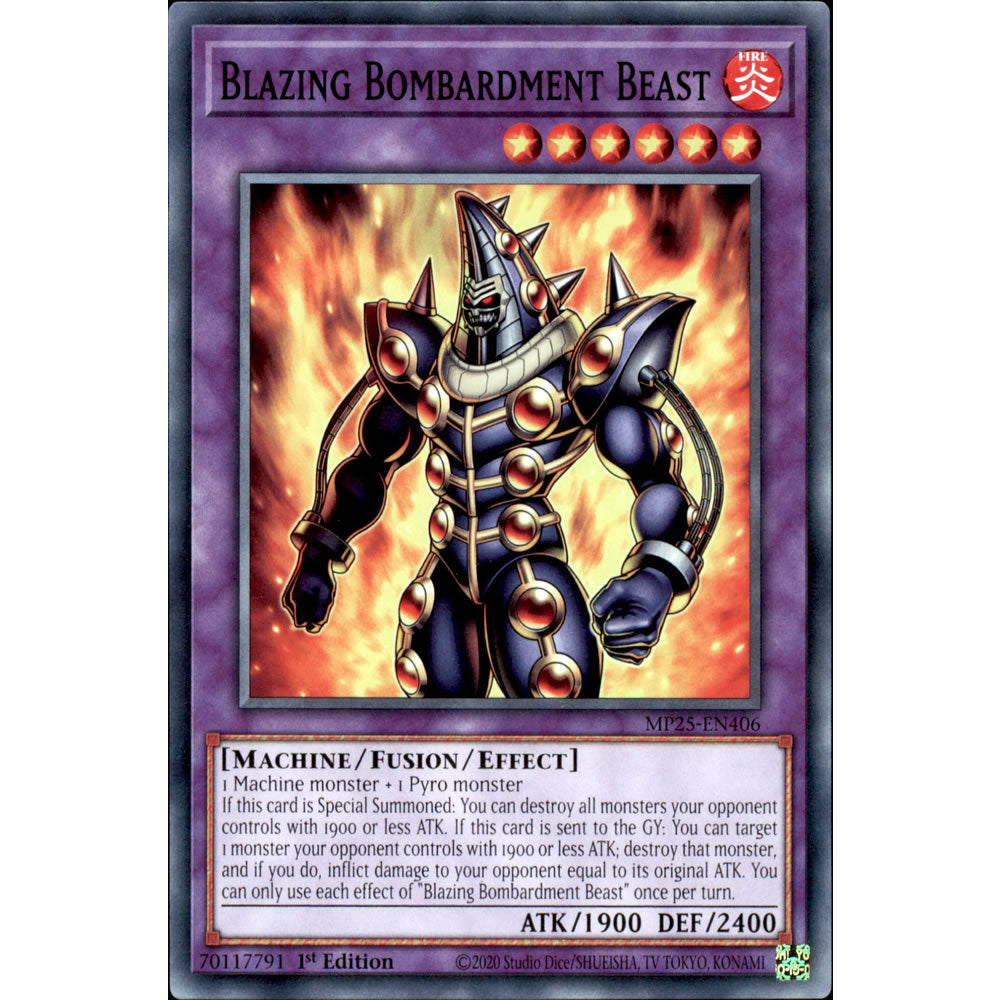 Blazing Bombardment Beast MP25-EN406 Yu-Gi-Oh! Card from the Mega Tin 2025 Mega Pack Set