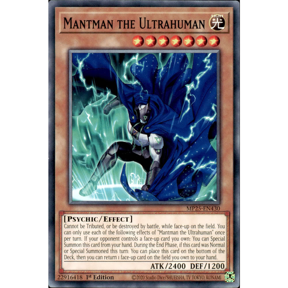 Mantman the Ultrahuman MP25-EN430 Yu-Gi-Oh! Card from the Mega Tin 2025 Mega Pack Set