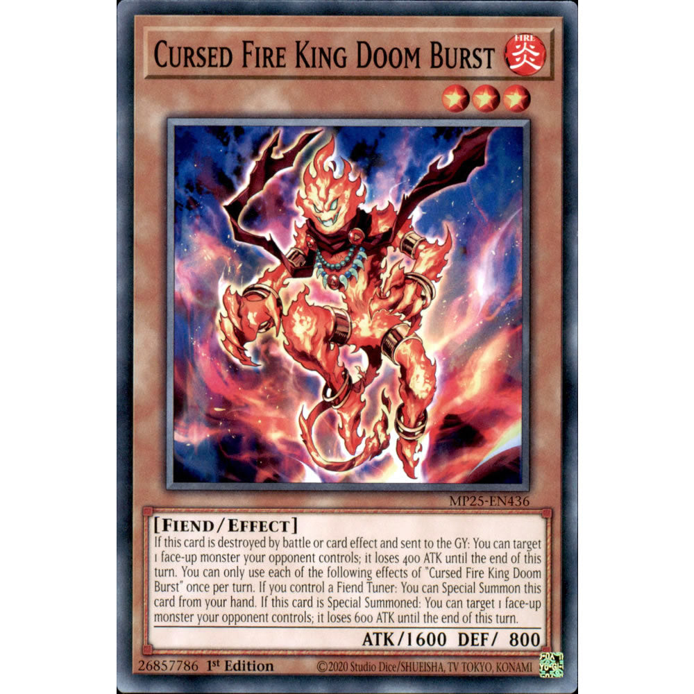 Cursed Fire King Doom Burst MP25-EN436 Yu-Gi-Oh! Card from the Mega Tin 2025 Mega Pack Set