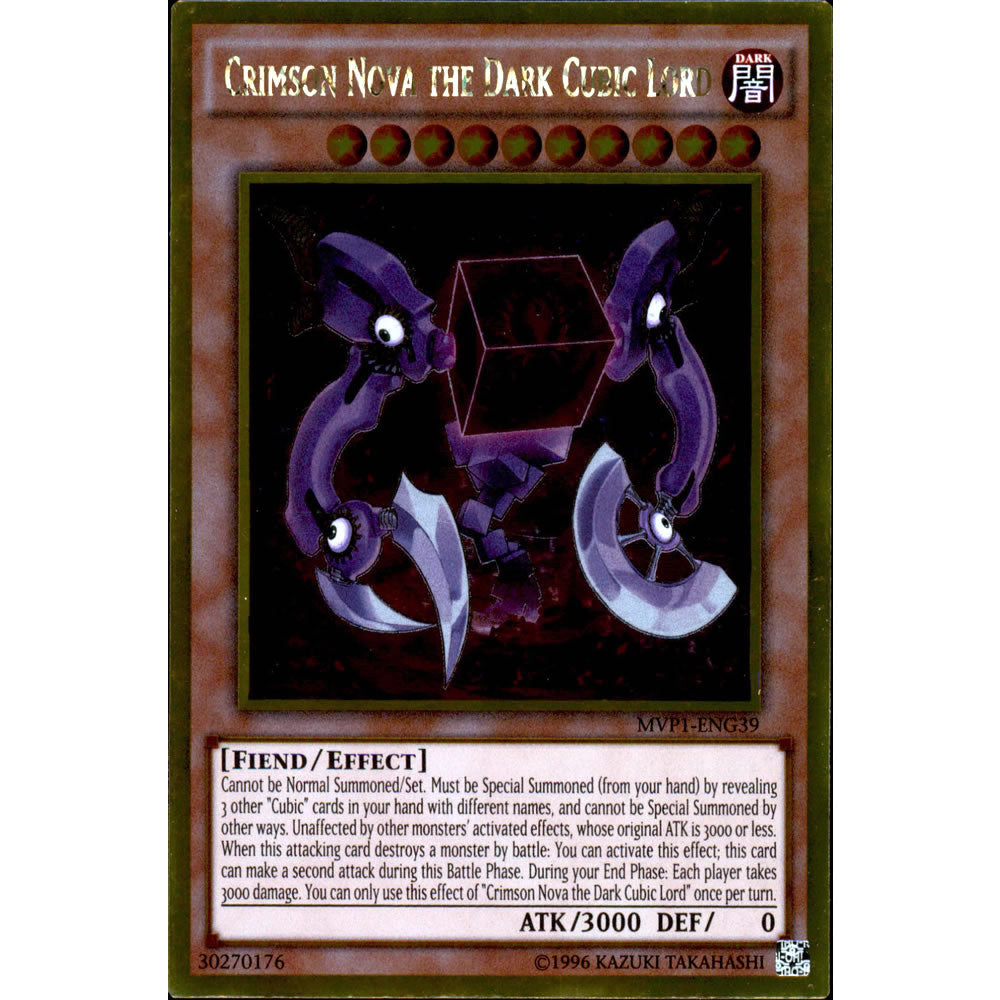 Crimson Nova the Dark Cubic Lord MVP1-ENG39 Yu-Gi-Oh! Card from the The Dark Side of Dimensions Movie Gold Edition Set