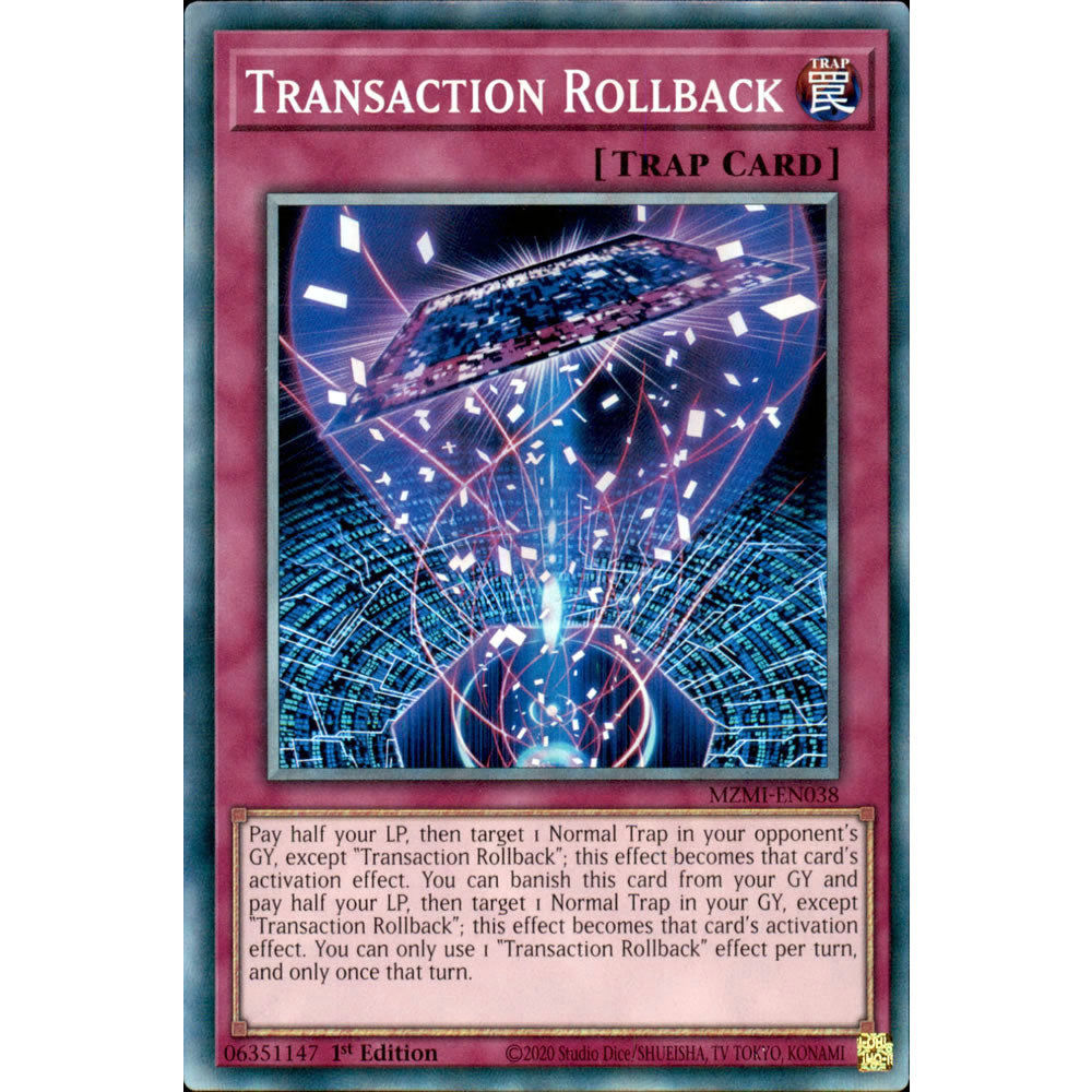 Transaction Rollback MZMI-EN038 Yu-Gi-Oh! Card from the Maze of Millennia Set