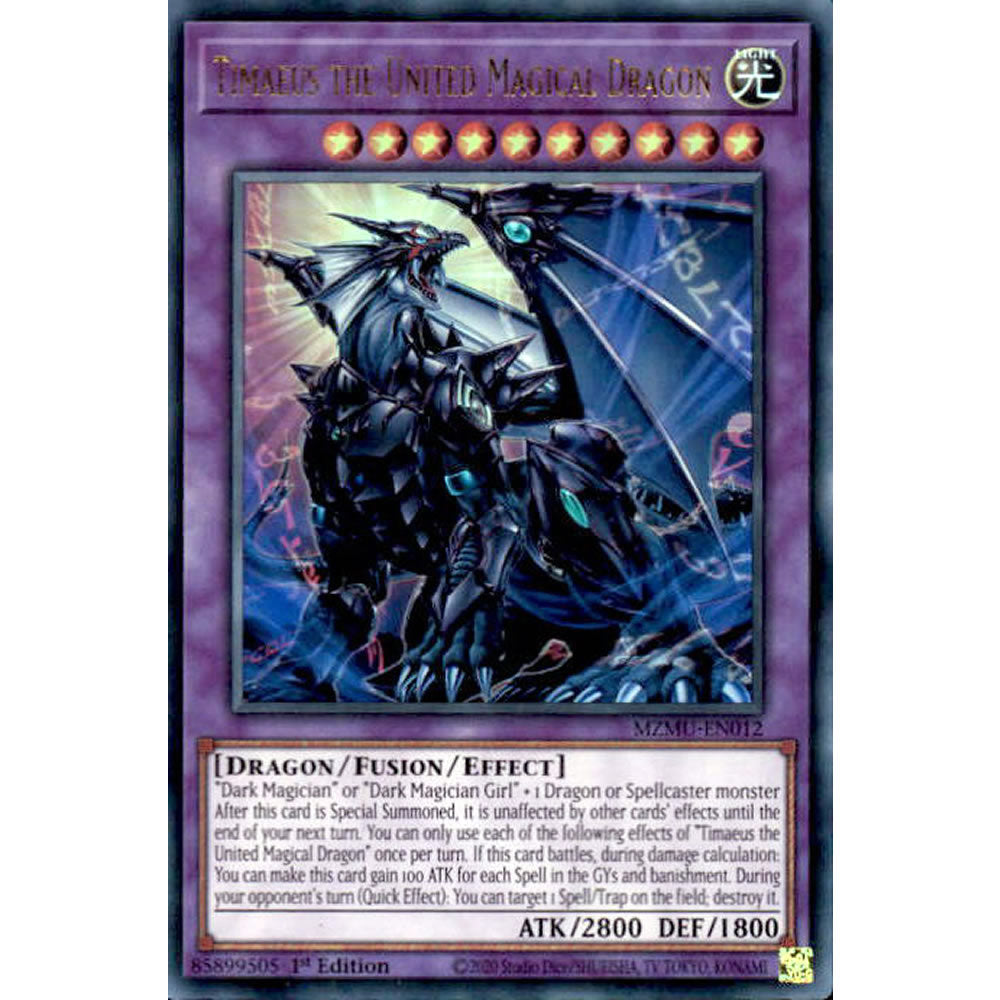 Timaeus the United Magical Dragon MZMU-EN012 Yu-Gi-Oh! Card from the Maze of Muertos Set