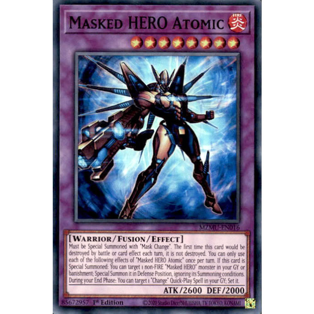 Masked HERO Atomic MZMU-EN016 Yu-Gi-Oh! Card from the Maze of Muertos Set