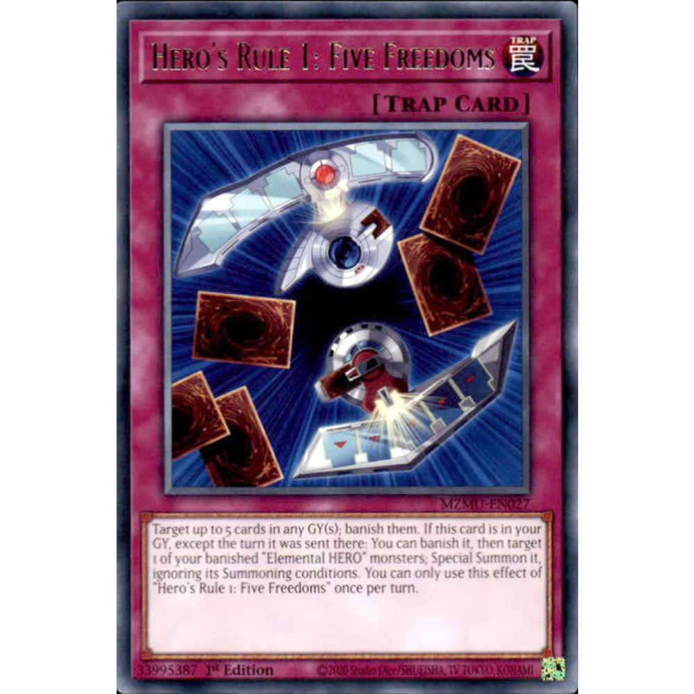 Hero's Rule 1: Five Freedoms MZMU-EN027 Yu-Gi-Oh! Card from the Maze of Muertos Set