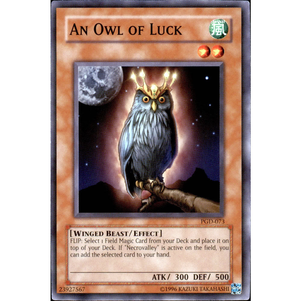 An Owl of Luck PGD-073 Yu-Gi-Oh! Card from the Pharaonic Guardian Set