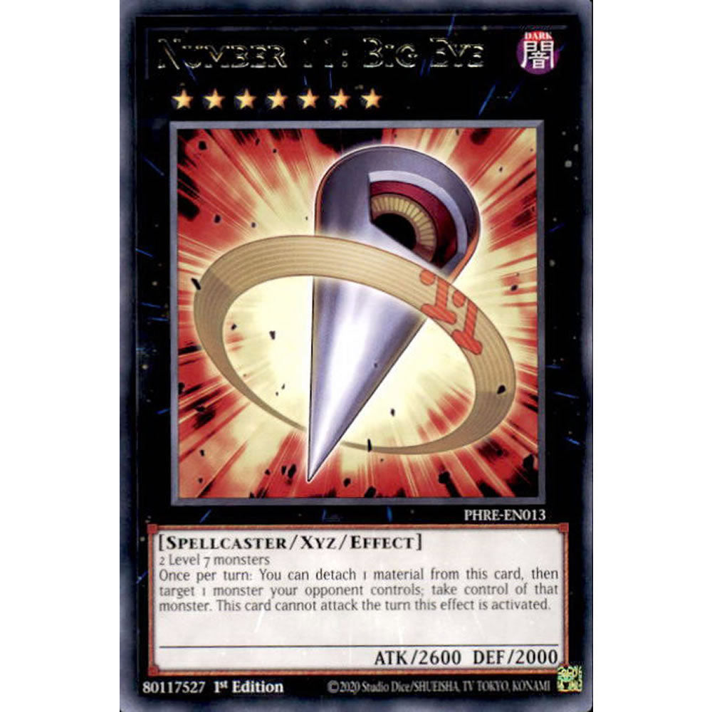 Number 11: Big Eye PHRE-EN013 Yu-Gi-Oh! Card from the Phantom Revenge Set