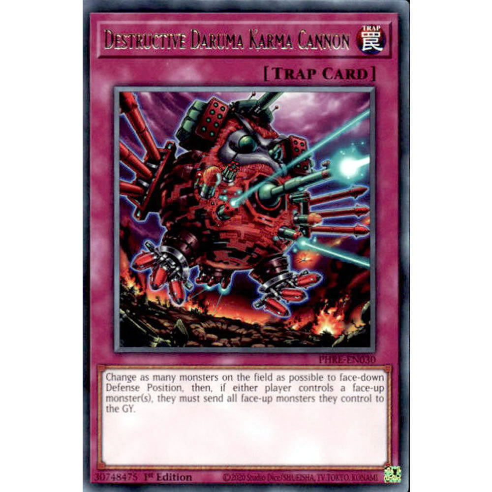 Destructive Daruma Karma Cannon PHRE-EN030 Yu-Gi-Oh! Card from the Phantom Revenge Set