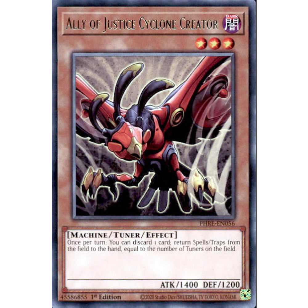 Ally of Justice Cyclone Creator PHRE-EN056 Yu-Gi-Oh! Card from the Phantom Revenge Set