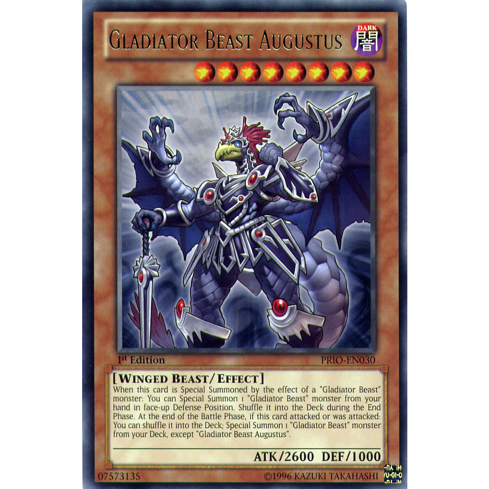 Gladiator Beast Augustus PRIO-EN030 Yu-Gi-Oh! Card Gladiator Beast Augustus PRIO-EN030 Yu-Gi-Oh! Card