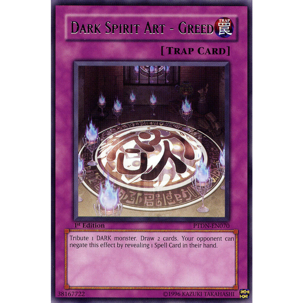 Dark Spirit Art - Greed PTDN-EN070 Yu-Gi-Oh! Card from the Phantom Darkness Set