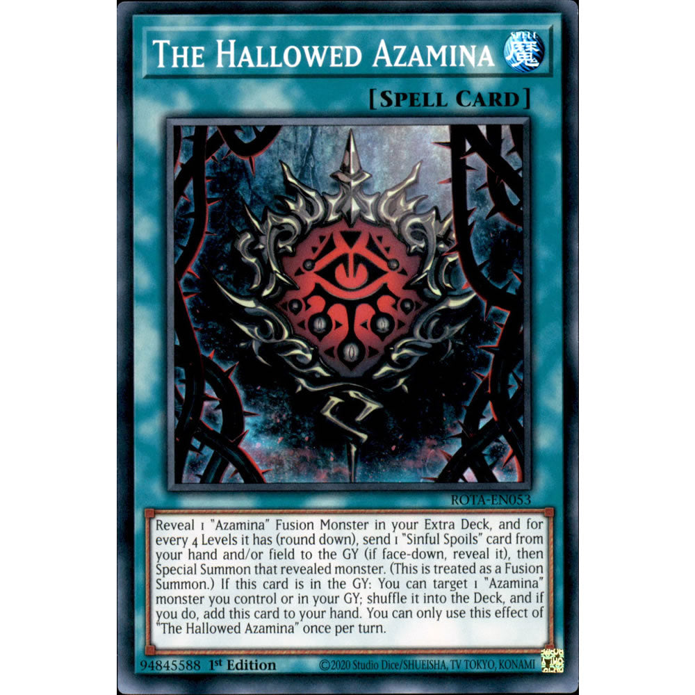 yugioh azamina cards The Hallowed Azamina ROTA-EN053 Yu-Gi-Oh! Card