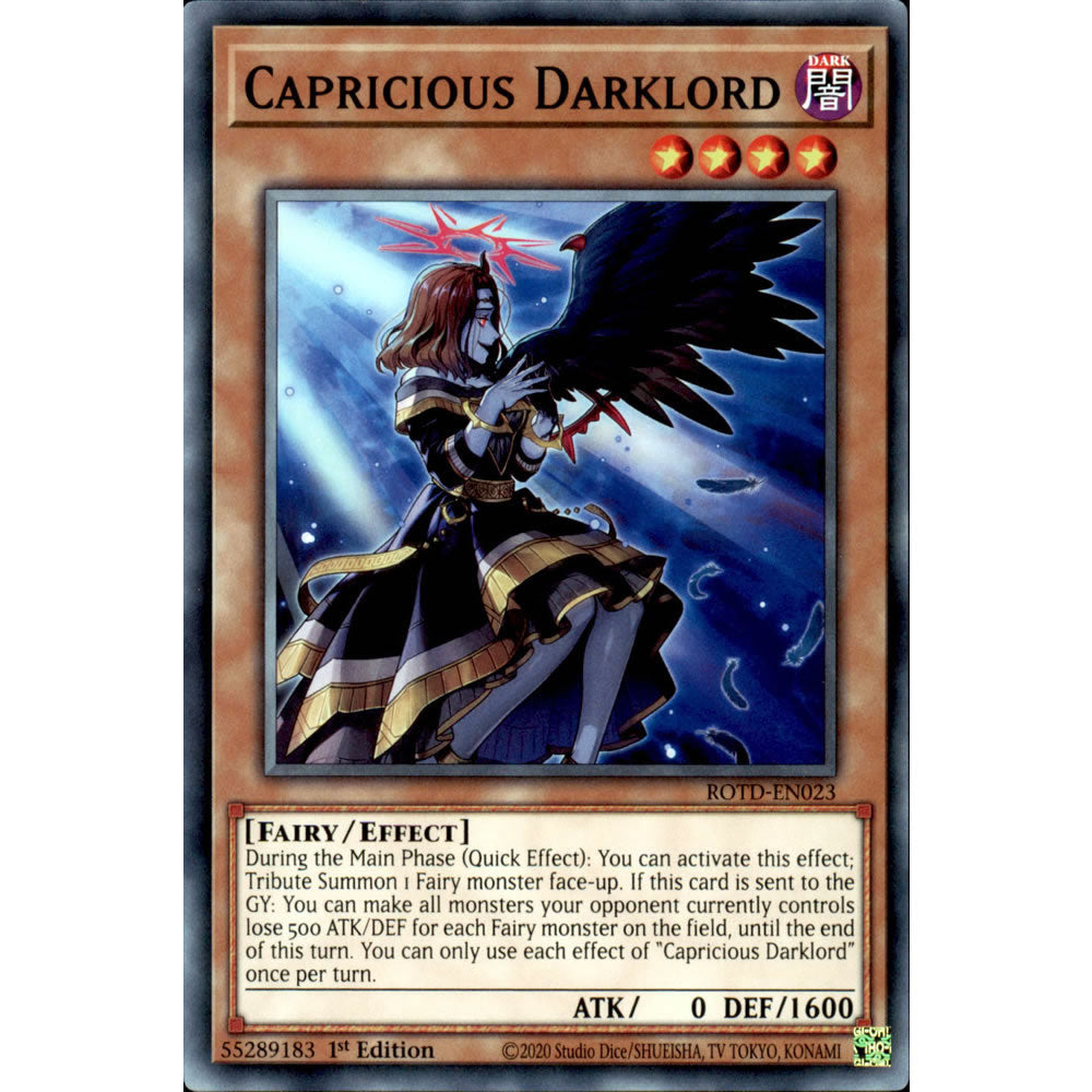 Capricious Darklord ROTD-EN023 Yu-Gi-Oh! Card Capricious Darklord ROTD-EN023 Yu-Gi-Oh! Card