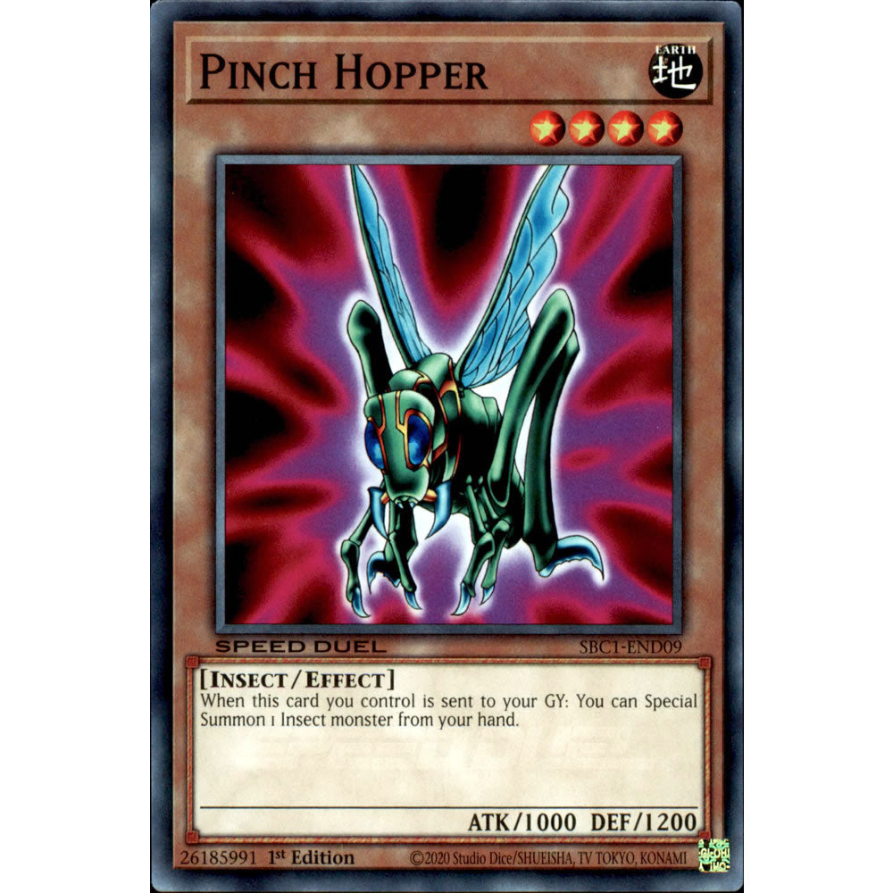 Pinch Hopper SBC1-END09 Yu-Gi-Oh! Card from the Speed Duel: Streets of Battle City Set