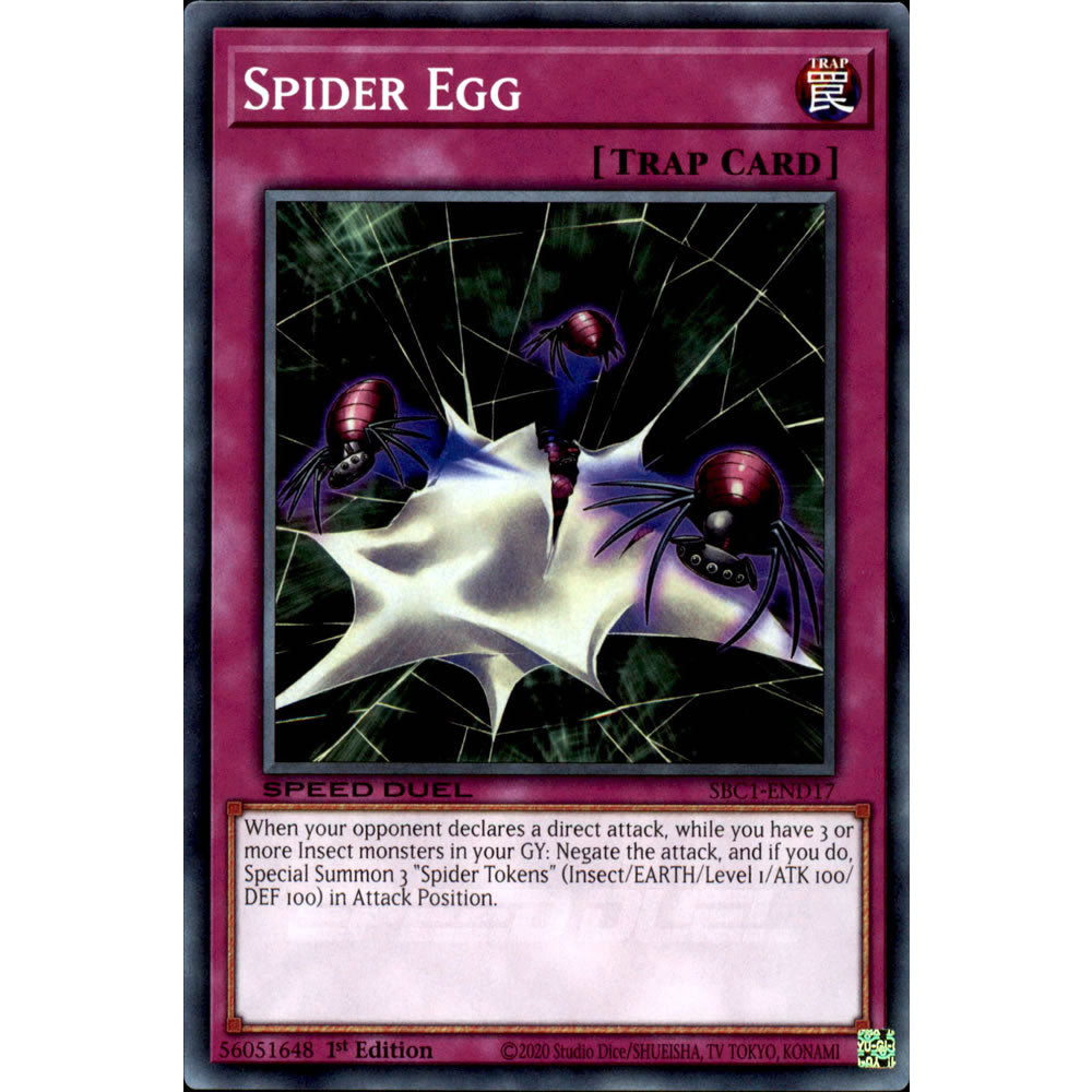 Spider Egg SBC1-END17 Yu-Gi-Oh! Card from the Speed Duel: Streets of Battle City Set