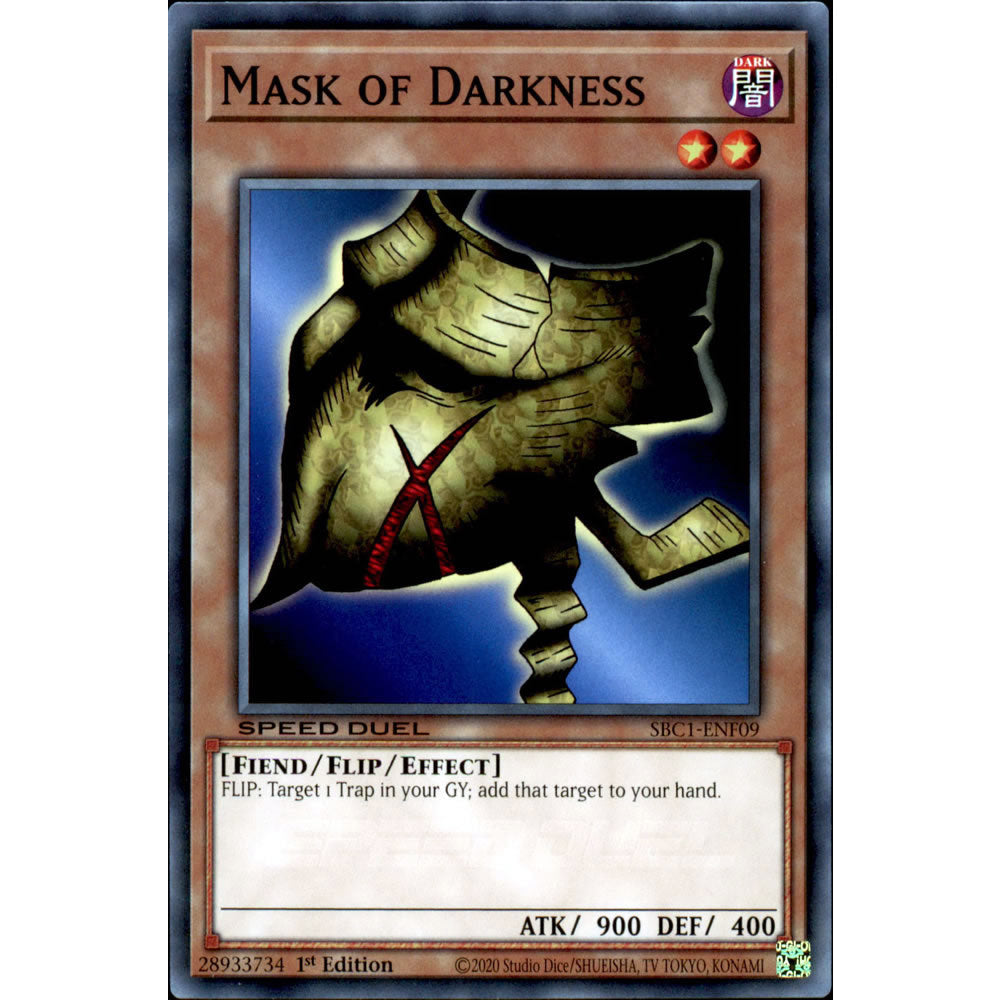 Mask of Darkness SBC1-ENF09 Yu-Gi-Oh! Card from the Speed Duel: Streets of Battle City Set