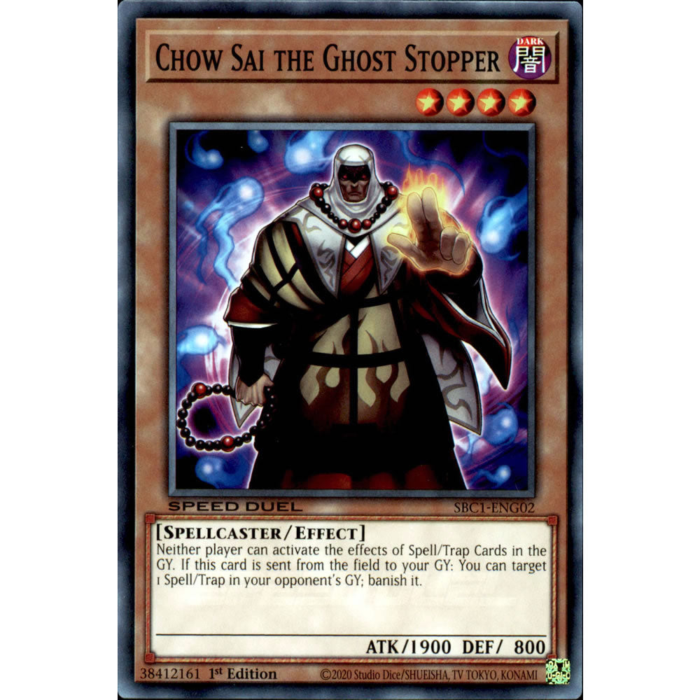 Chow Sai the Ghost Stopper SBC1-ENG02 Yu-Gi-Oh! Card from the Speed Duel: Streets of Battle City Set
