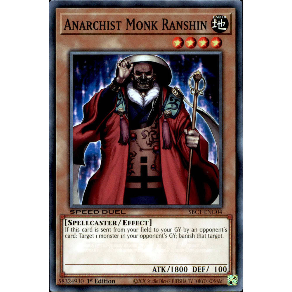 Anarchist Monk Ranshin SBC1-ENG04 Yu-Gi-Oh! Card from the Speed Duel: Streets of Battle City Set