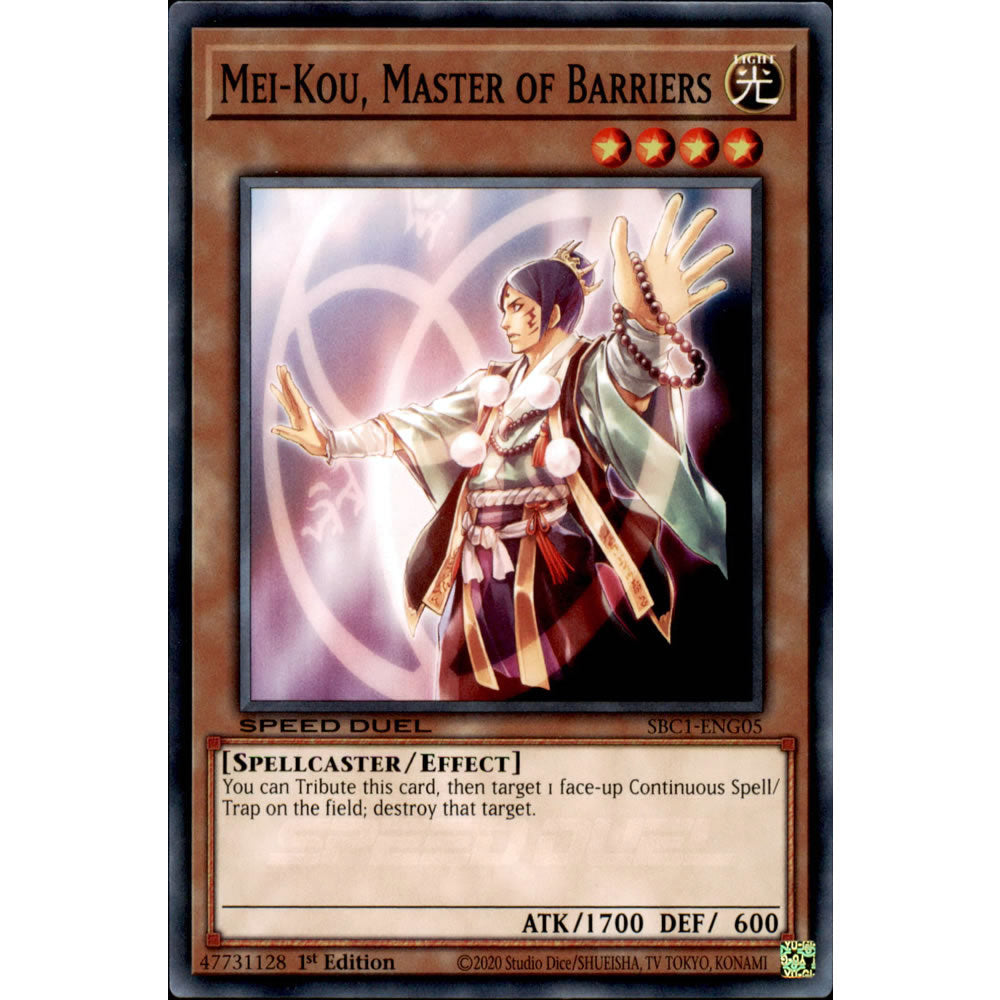 Mei-Kou, Master of Barriers SBC1-ENG05 Yu-Gi-Oh! Card from the Speed Duel: Streets of Battle City Set