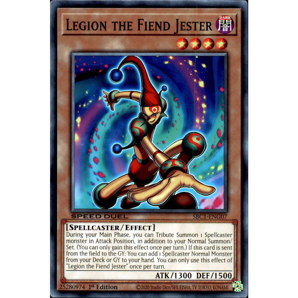 Legion the Fiend Jester SBC1-ENG07 Yu-Gi-Oh! Card from the Speed Duel: Streets of Battle City Set