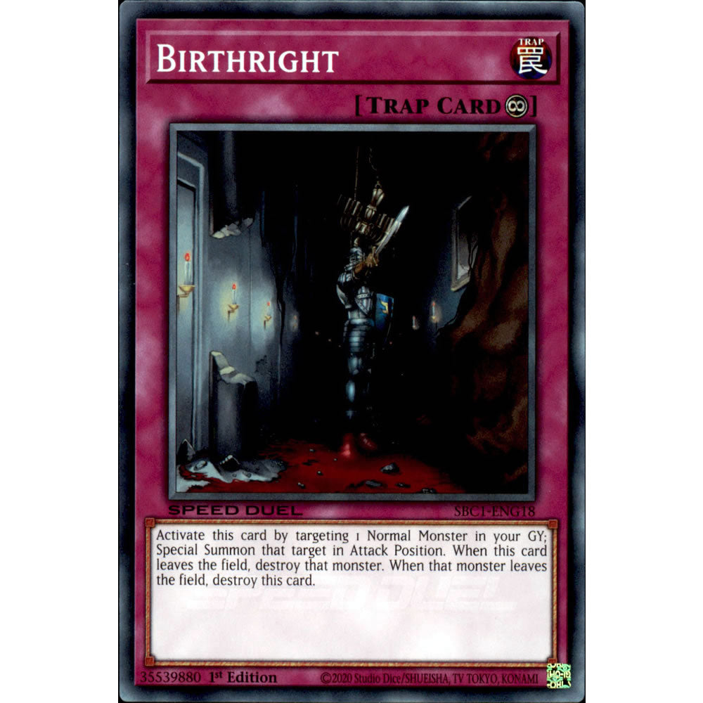 Birthright SBC1-ENG18 Yu-Gi-Oh! Card from the Speed Duel: Streets of Battle City Set