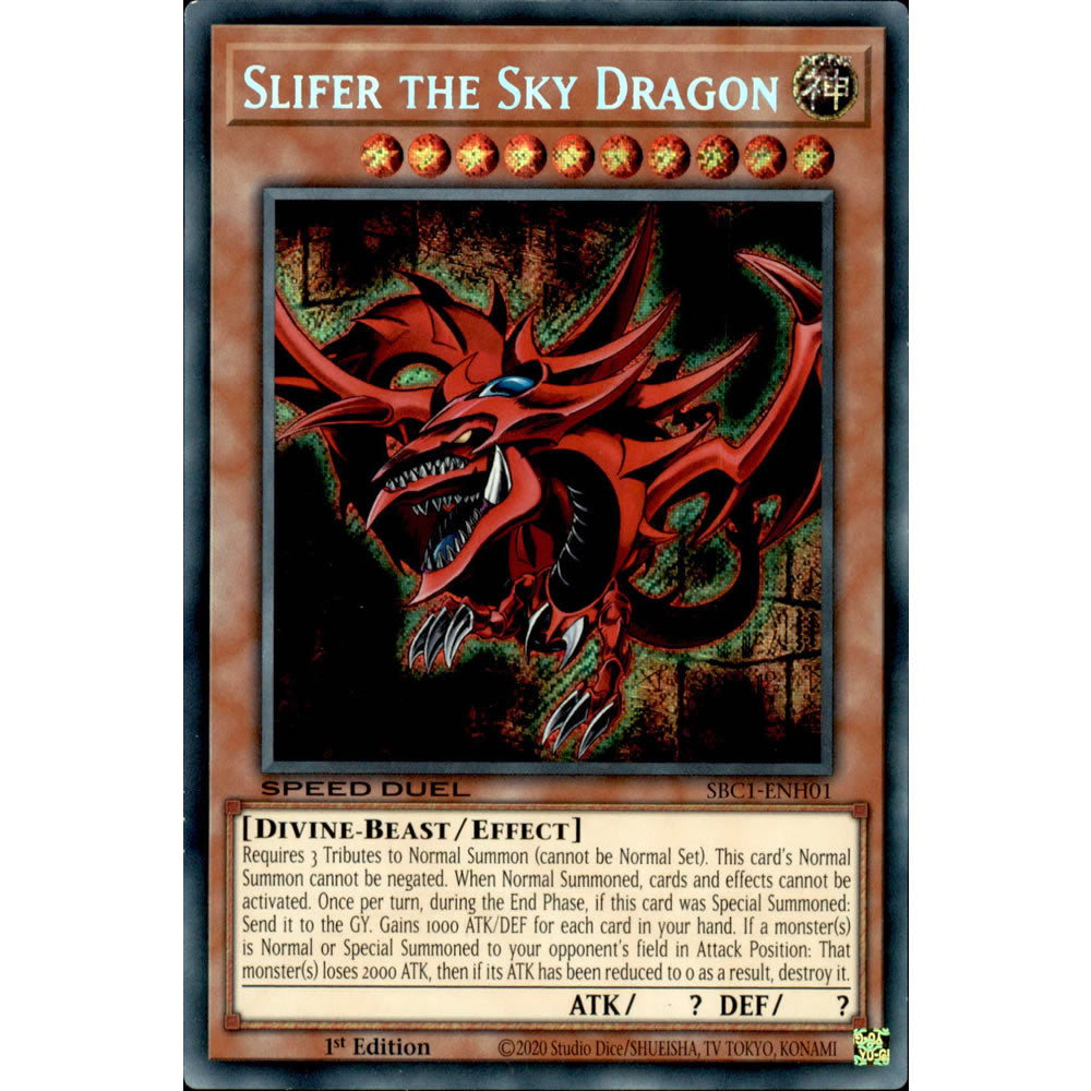 Slifer the Sky Dragon SBC1-ENH01 Yu-Gi-Oh! Card from the Speed Duel: Streets of Battle City Set