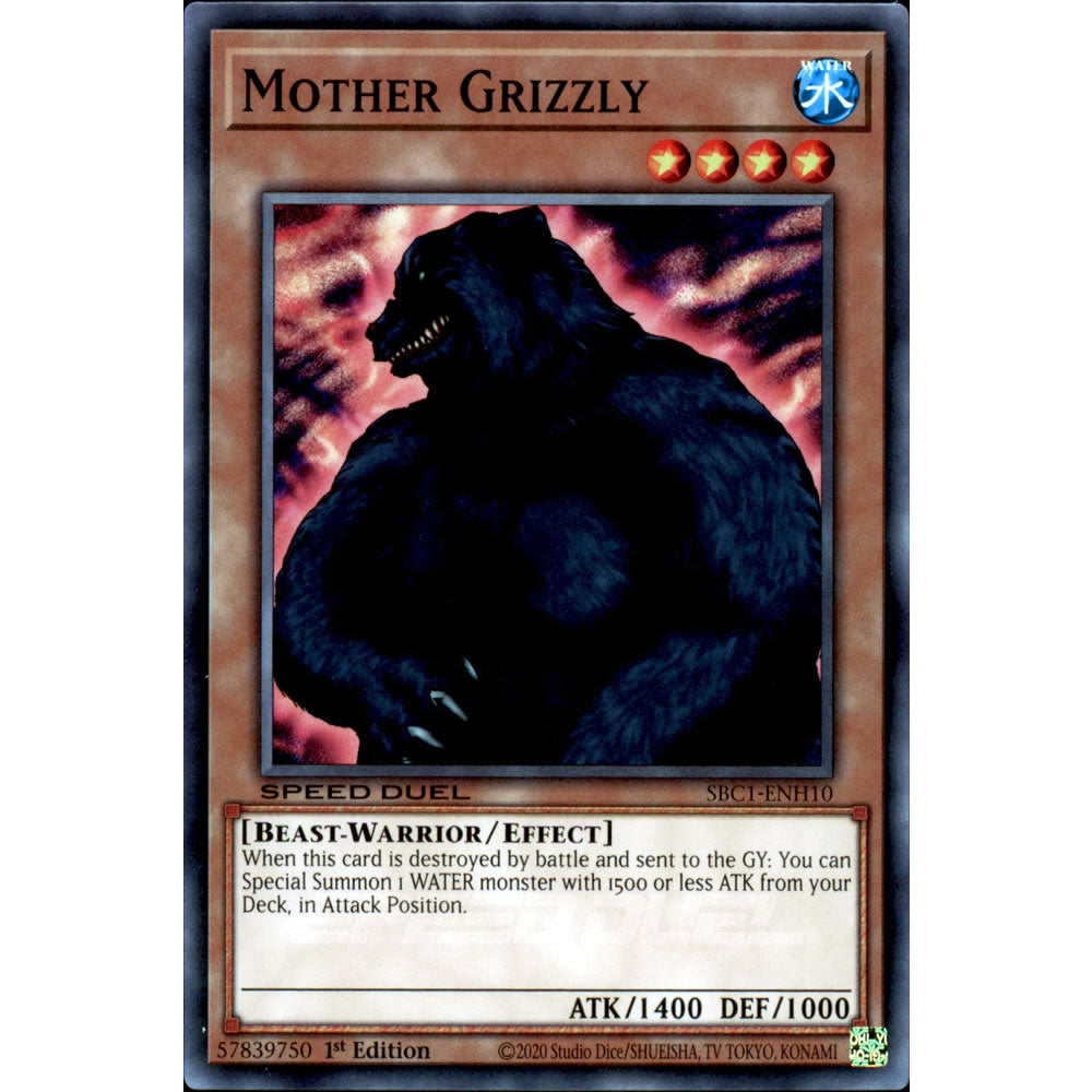 Mother Grizzly SBC1-ENH10 Yu-Gi-Oh! Card from the Speed Duel: Streets of Battle City Set