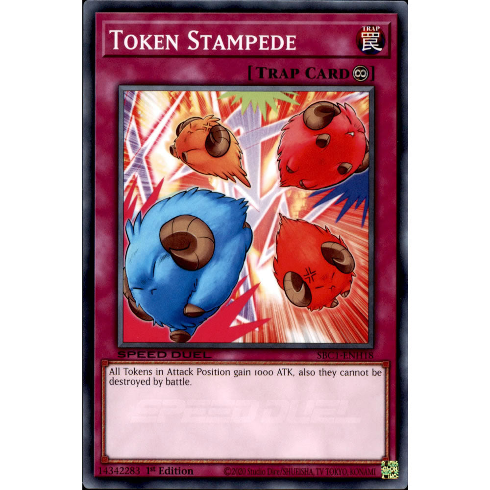 Token Stampede SBC1-ENH18 Yu-Gi-Oh! Card from the Speed Duel: Streets of Battle City Set