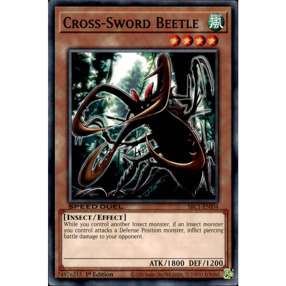 Cross-Sword Beetle SBC1-ENI04 Yu-Gi-Oh! Card from the Speed Duel: Streets of Battle City Set