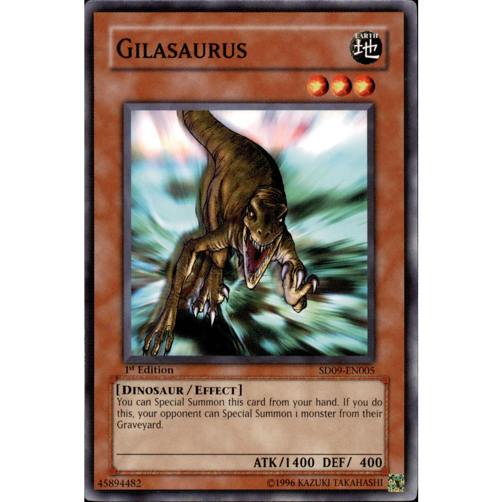 Gilasaurus SD09-EN005 Yu-Gi-Oh! Card from the Dinosaur's Rage Set