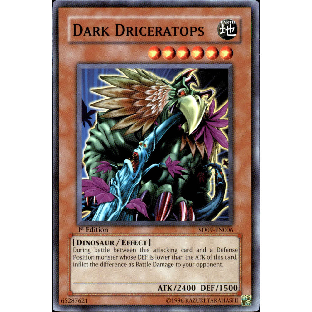Dark Driceratops SD09-EN006 Yu-Gi-Oh! Card from the Dinosaur's Rage Set