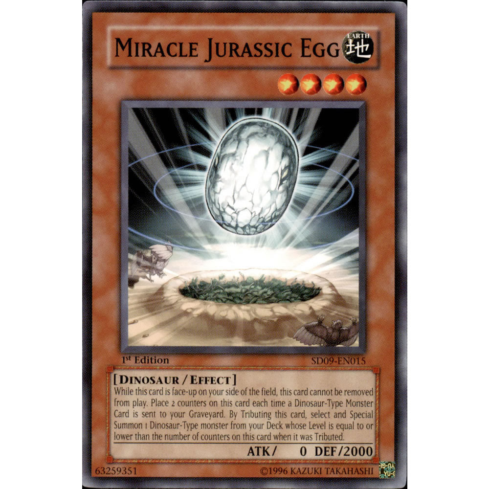 Miracle Jurassic Egg SD09-EN015 Yu-Gi-Oh! Card from the Dinosaur's Rage Set