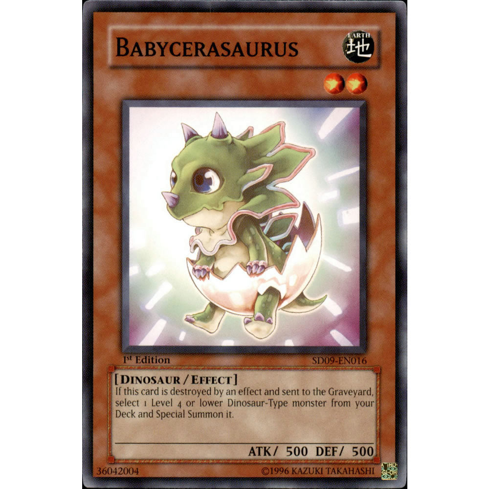 Babycerasaurus SD09-EN016 Yu-Gi-Oh! Card from the Dinosaur's Rage Set