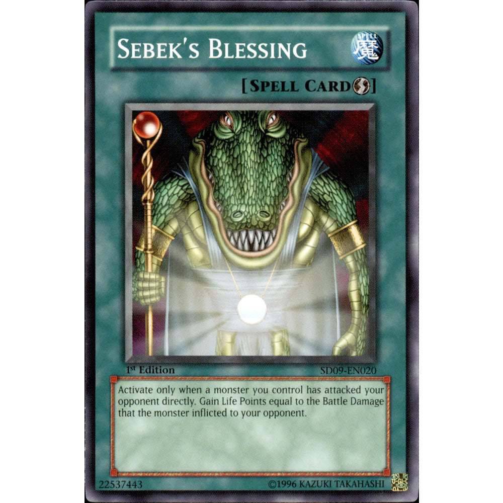 Sebek's Blessing SD09-EN020 Yu-Gi-Oh! Card from the Dinosaur's Rage Set