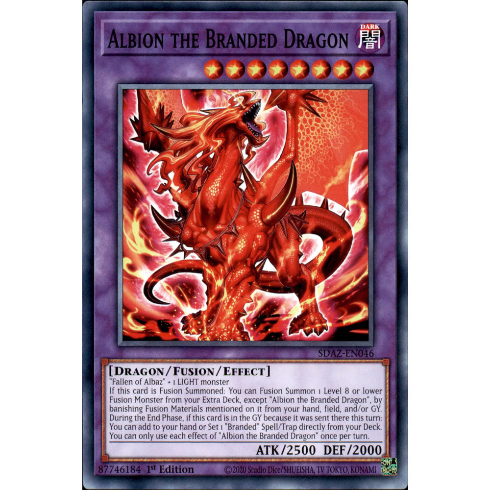 branded cards yugioh Albion the Branded Dragon SDAZ-EN046 Yu-Gi-Oh! Card
