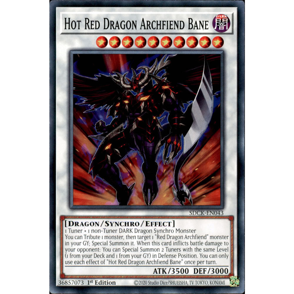 Hot Red Dragon Archfiend Bane SDCK-EN043 Yu-Gi-Oh! Card Hot Red Dragon Archfiend Bane SDCK-EN043 Yu-Gi-Oh! Card