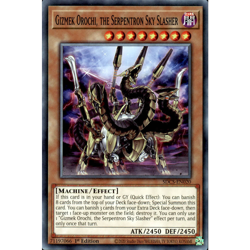 Gizmek Orochi, the Serpentron Sky Slasher SDCS-EN020 Yu-Gi-Oh! Card from the Cyber Strike Set