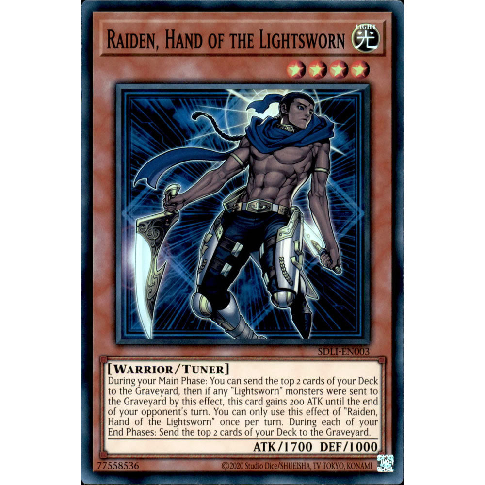 Raiden, Hand of the Lightsworn SDLI-EN003 Yu-Gi-Oh! Card from the Realm of Light Set