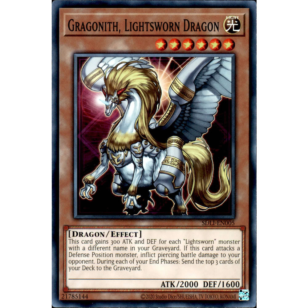 Gragonith, Lightsworn Dragon SDLI-EN005 Yu-Gi-Oh! Card from the Realm of Light Set