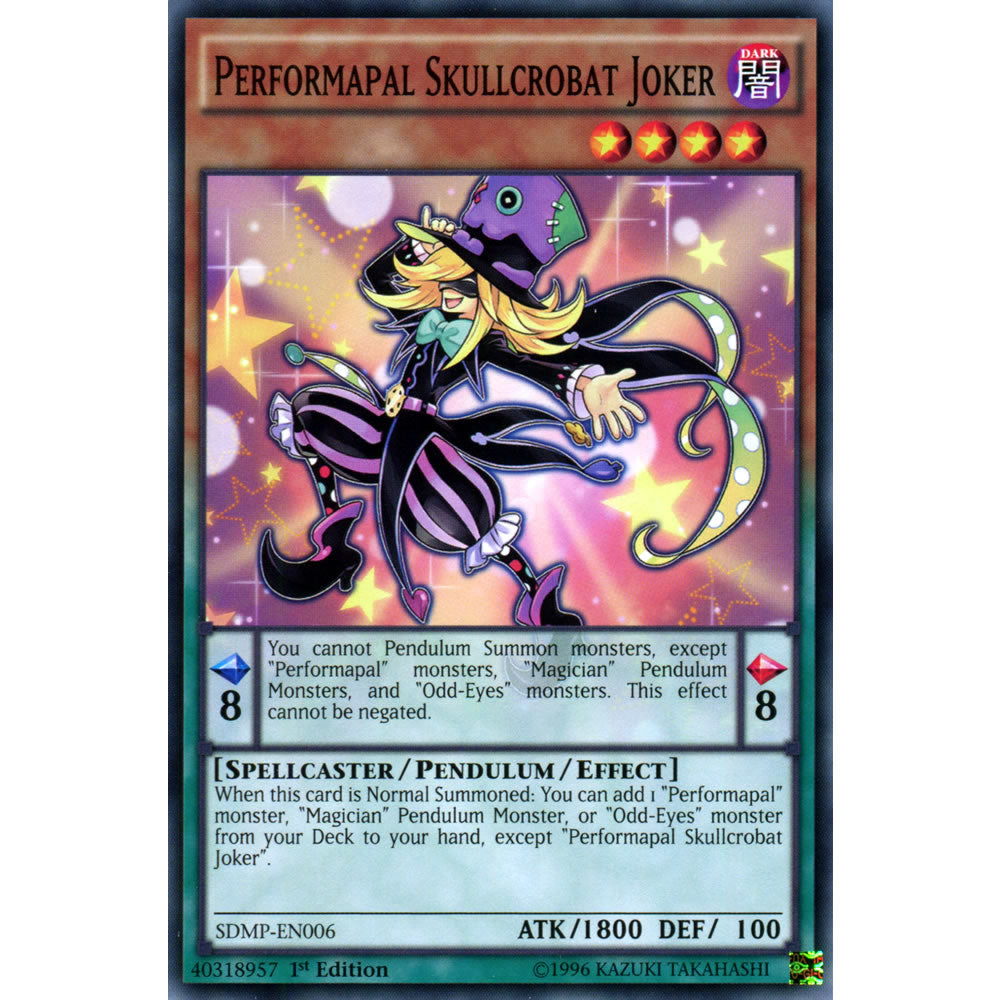 Performapal Skullcrobat Joker SDMP-EN006 Yu-Gi-Oh! Card from the Master of Pendulum Set