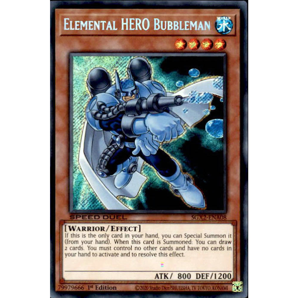 Elemental HERO Bubbleman SGX2-ENA08 Yu-Gi-Oh! Card from the Speed Duel GX: Midterm Paradox Set