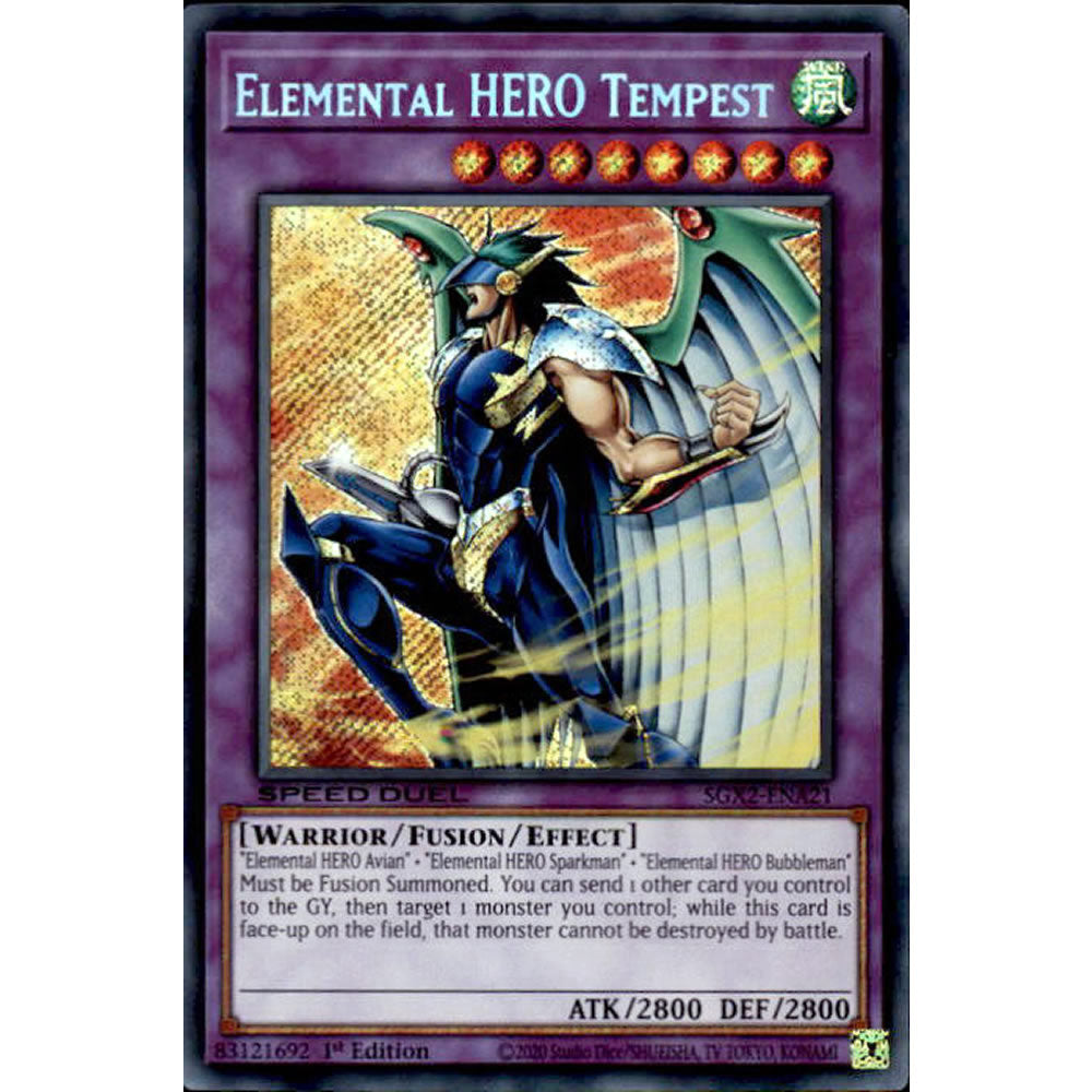 Elemental HERO Tempest SGX2-ENA21 Yu-Gi-Oh! Card from the Speed Duel GX: Midterm Paradox Set