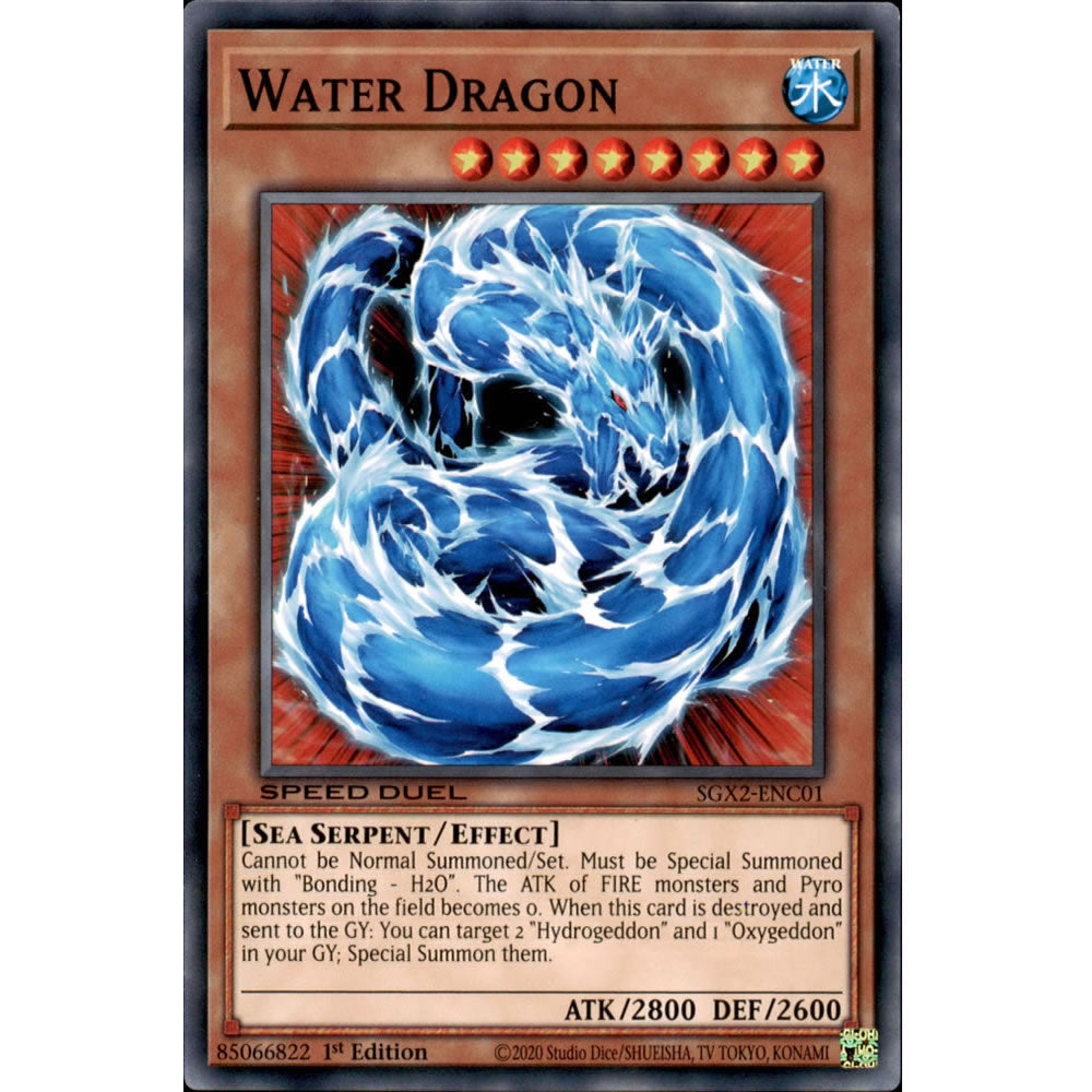 Water Dragon SGX2-ENC01 Yu-Gi-Oh! Card from the Speed Duel GX: Midterm Paradox Set
