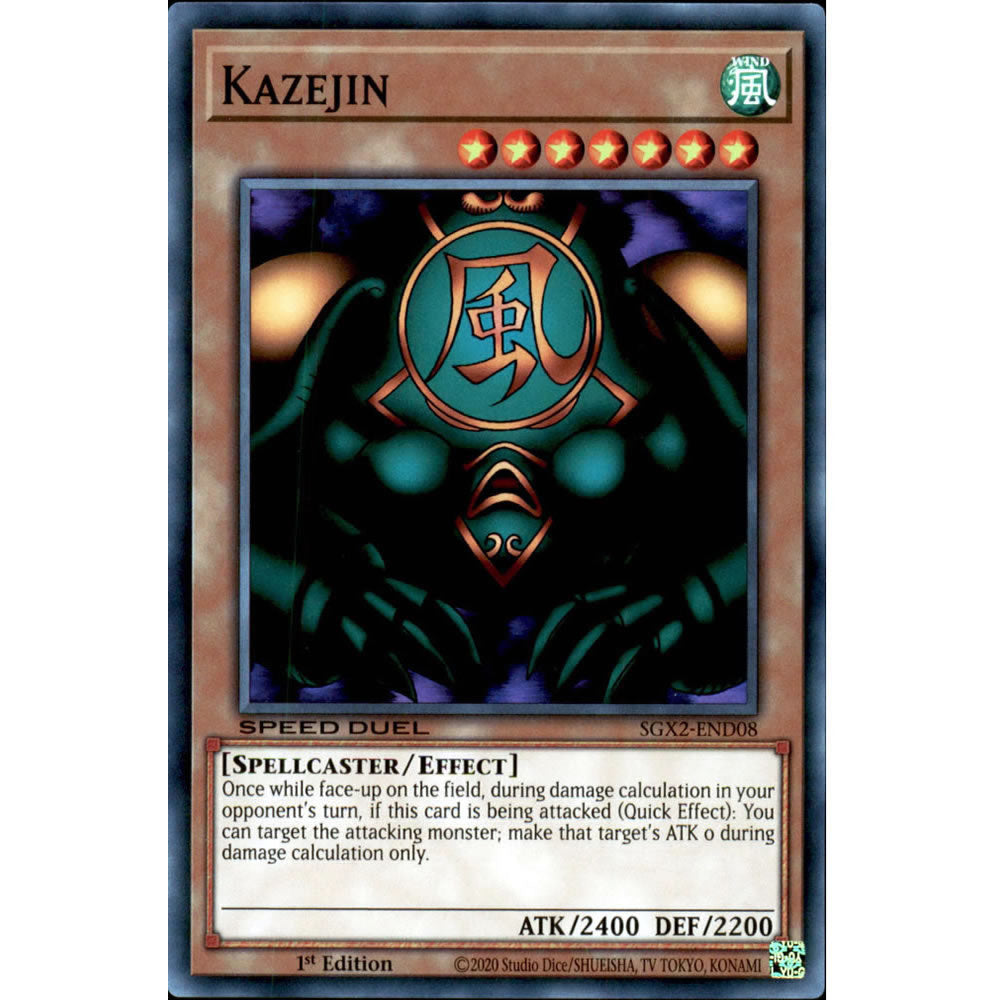 Kazejin SGX2-END08 Yu-Gi-Oh! Card from the Speed Duel GX: Midterm Paradox Set
